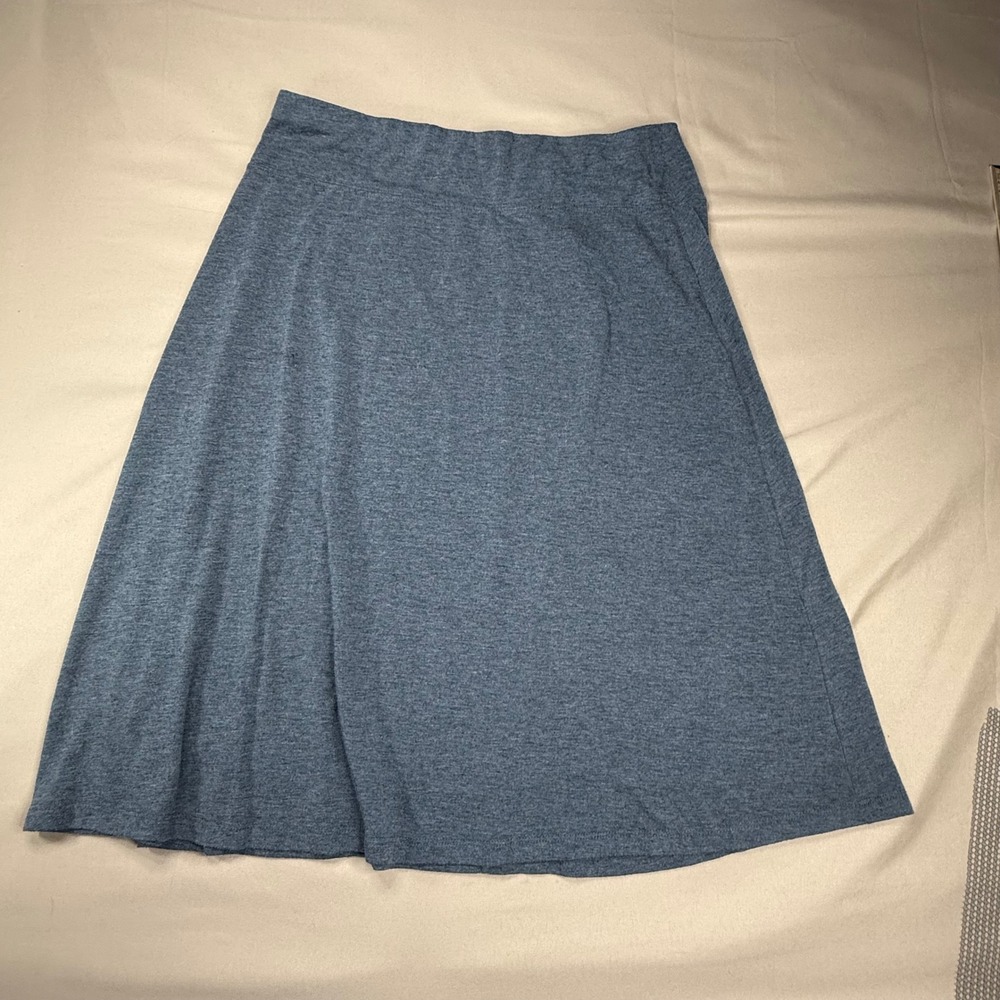 Great Northwest Indigo Womens XL Heather Blue A-Line Jersey Knit Midi Skirt